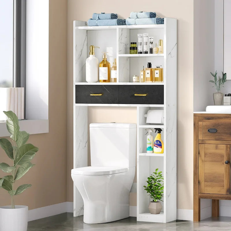 Moasis Over The Toilet Cabinet for Bathroom Storage with Drawers and Shelves