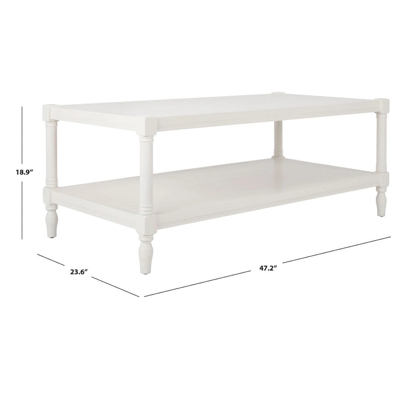 Table basse blanche - 47.2 x 23.6 x 18.9 - 47Wx24Dx19H