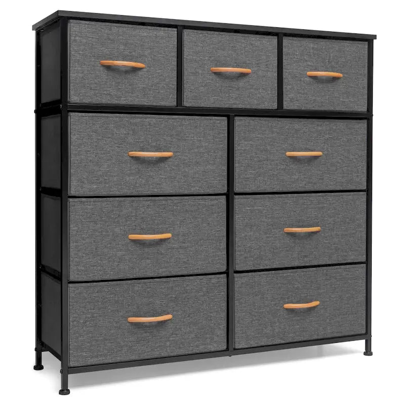 Extra breite Kommode mit 9 Stoffschubladen und Organizer