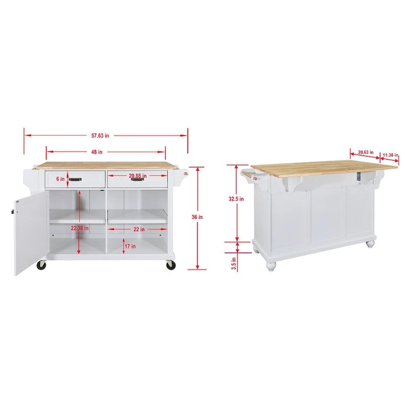 Chariot îlot de cuisine avec rangement pour la salle à manger