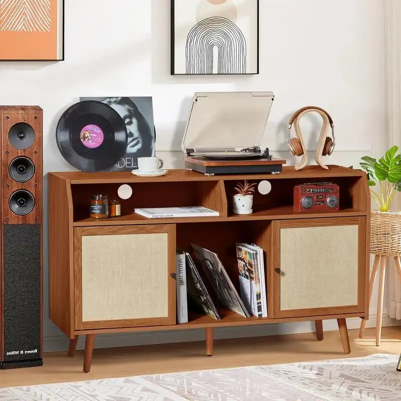 Large Record Player Stand - 48.42D x 15.74W x 29.52H