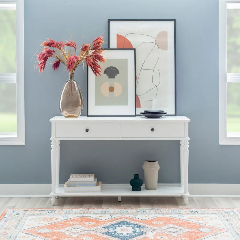 Mesa consola de madera blanca