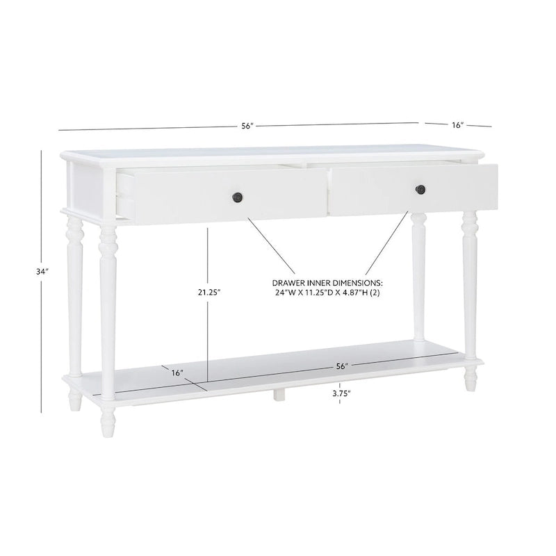 Mesa consola de madera blanca