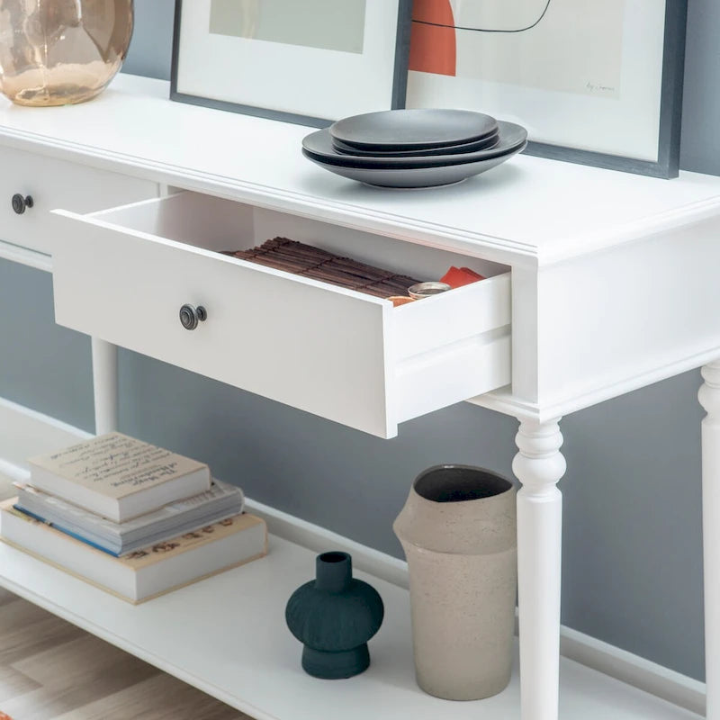 Mesa consola de madera blanca