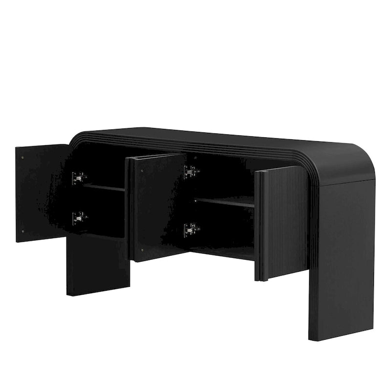 Armoire de rangement à rayures avec 4 portes