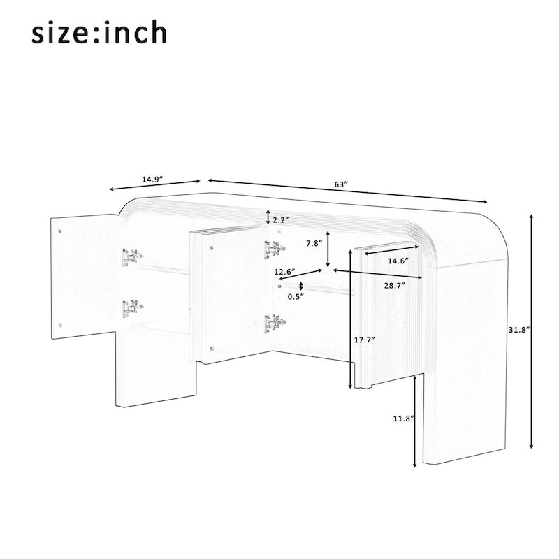 Armoire de rangement à rayures avec 4 portes