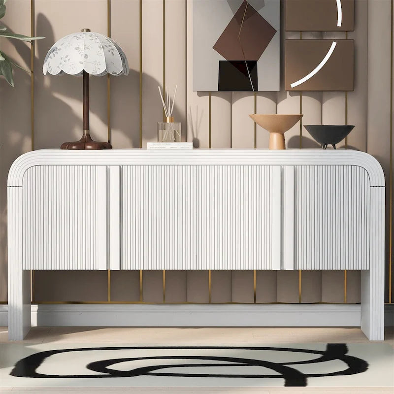 Armoire de rangement à rayures avec 4 portes
