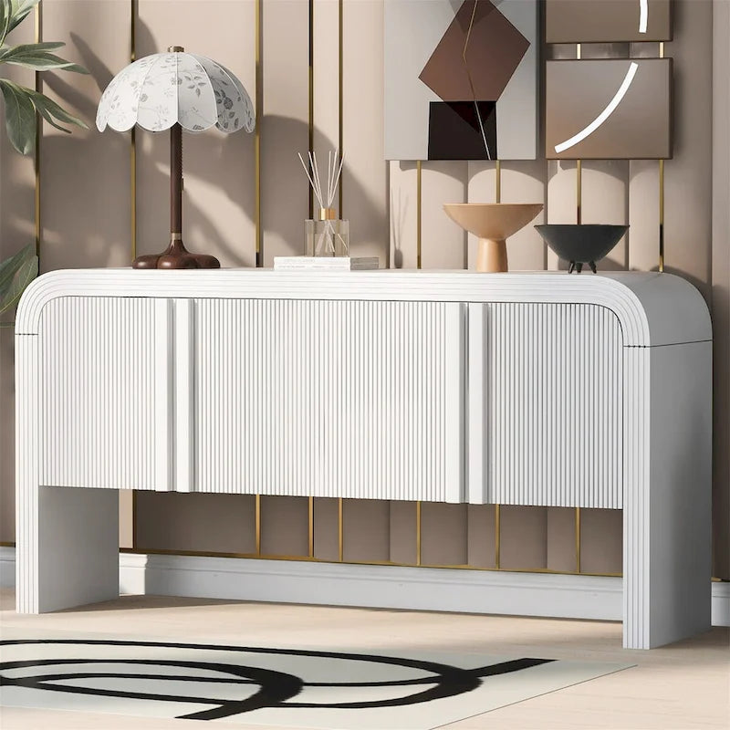 Armoire de rangement à rayures avec 4 portes