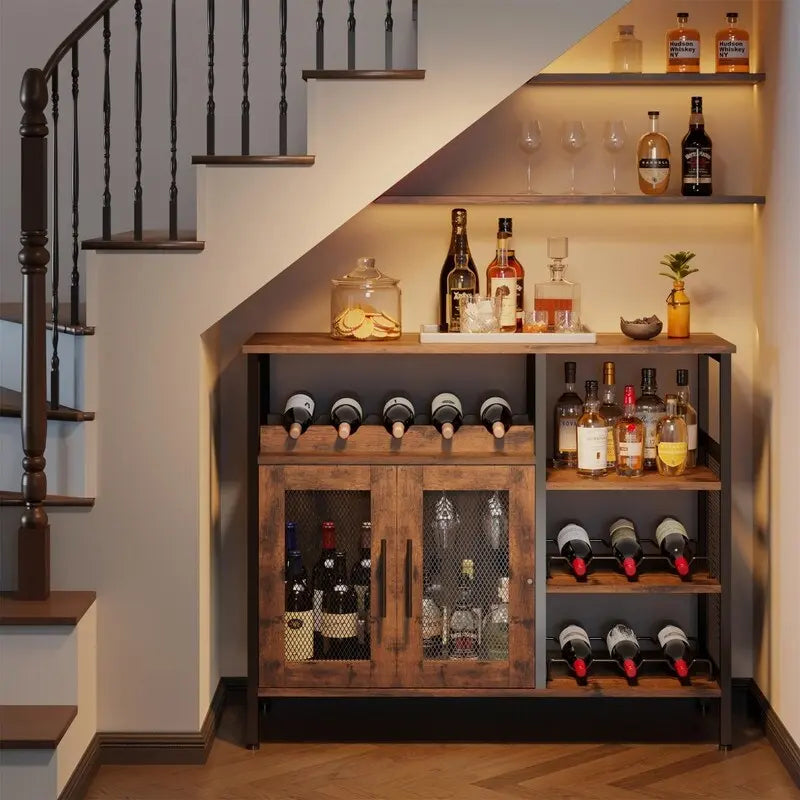 Meuble bar avec porte-bouteilles - 37.8D x 13.4W x 31.1H