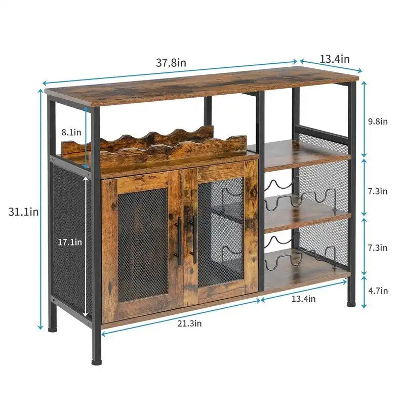 Meuble bar avec porte-bouteilles - 37.8D x 13.4W x 31.1H