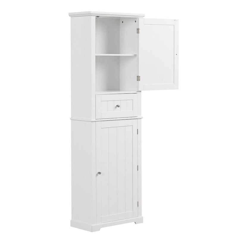 Hoher Badezimmerschrank mit Schublade und verstellbarem Einlegeboden