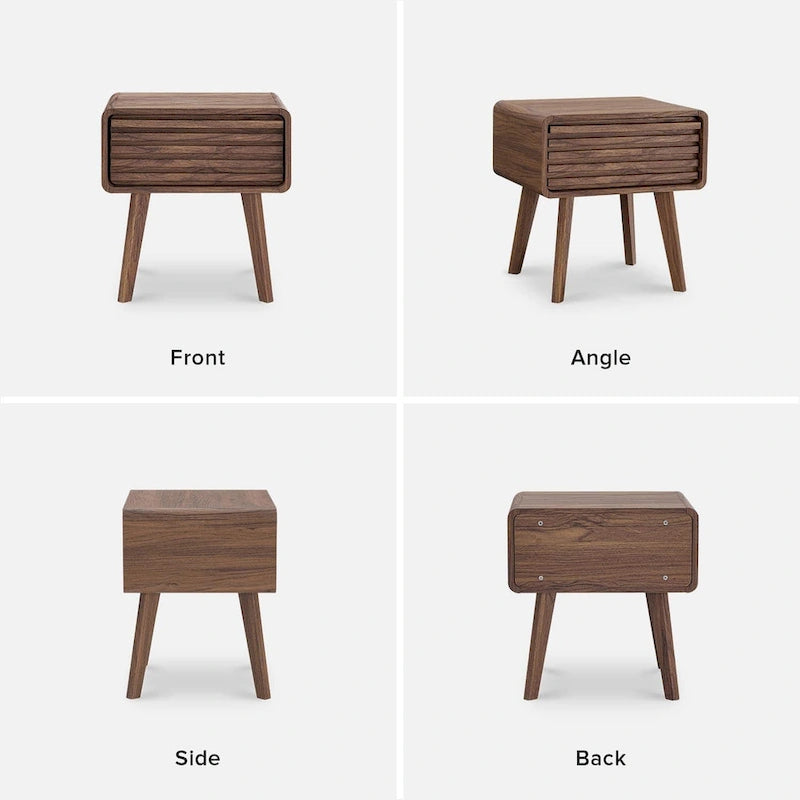 Nachttisch, Beistelltisch, kleiner Tisch, Nachttisch im modernen Mid-Century-Stil, Nachttische, kleiner Nachttisch mit Schubladen