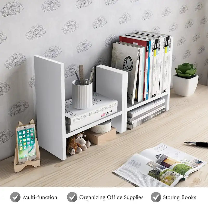 Schreibtisch-Organizer aus Holz mit Ablage und Stauraum