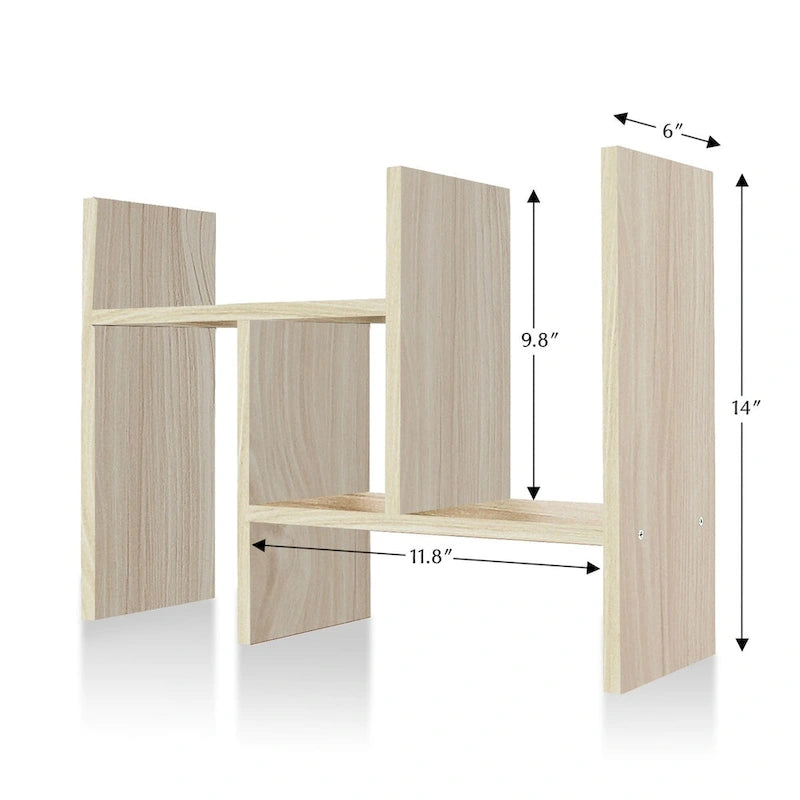 Schreibtisch-Organizer aus Holz mit Ablage und Stauraum