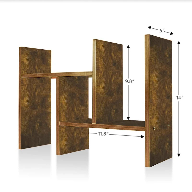 Schreibtisch-Organizer aus Holz mit Ablage und Stauraum