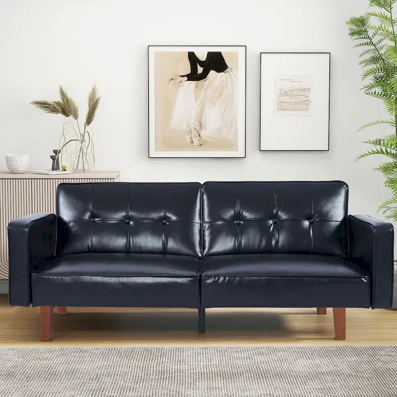 Canapé-lit futon convertible avec matelas en mousse à mémoire de forme pour le salon - 68.11*30.11*28.74