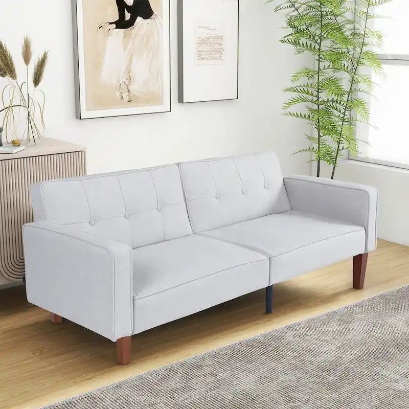 Canapé-lit futon convertible avec matelas en mousse à mémoire de forme pour le salon - 68.11*30.11*28.74
