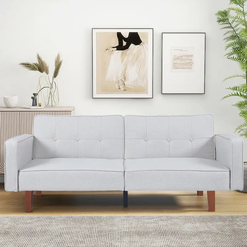 Canapé-lit futon convertible avec matelas en mousse à mémoire de forme pour le salon - 68.11*30.11*28.74