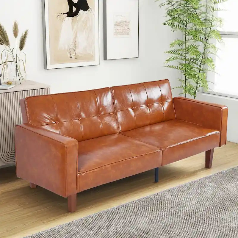Canapé-lit futon convertible avec matelas en mousse à mémoire de forme pour le salon - 68.11*30.11*28.74
