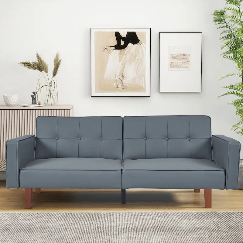 Canapé-lit futon convertible avec matelas en mousse à mémoire de forme pour le salon - 68.11*30.11*28.74